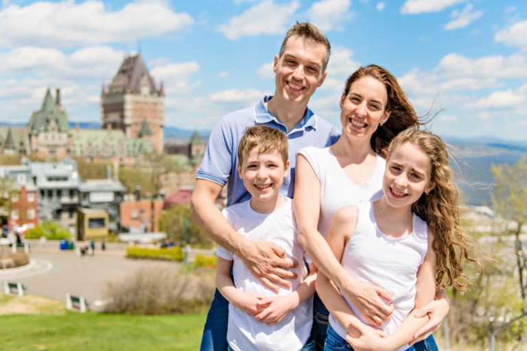 A happy family in Quebec, Canada